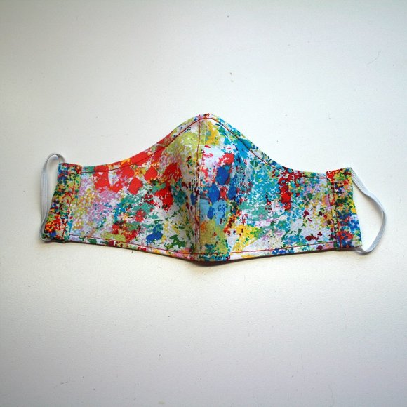 HANDMADE Kids Splatter Fabric Face Mask Shield - Picture 2 of 3